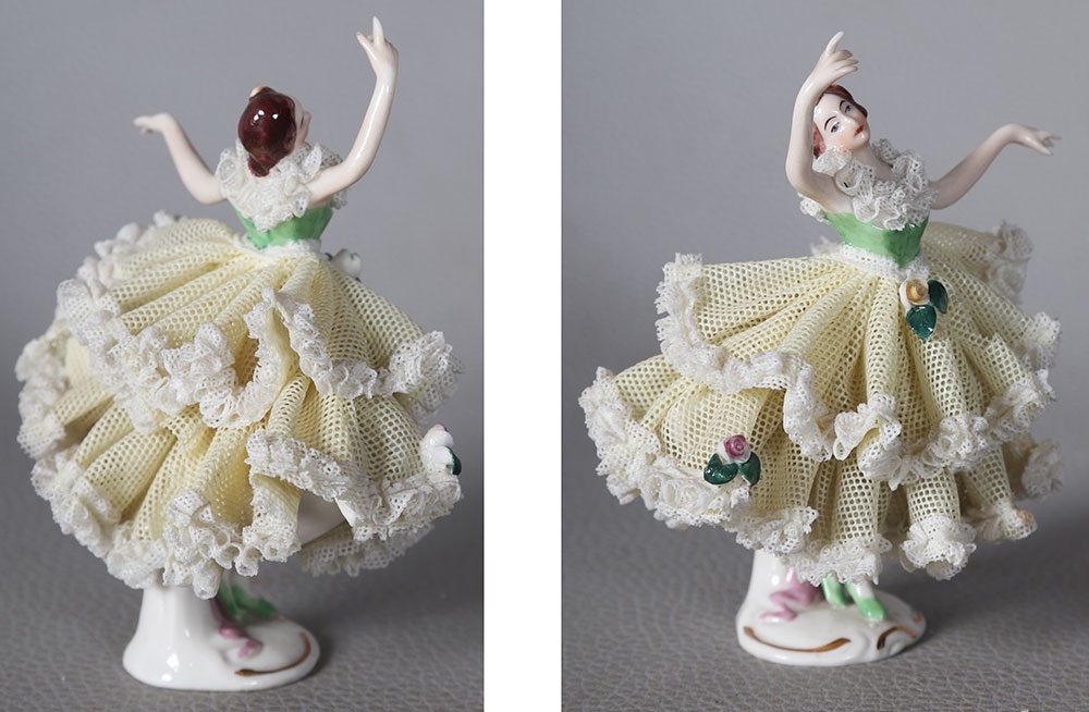 Porcelain Dancer, Stamp: Rauenstein, Height: 10 Cm-photo-3