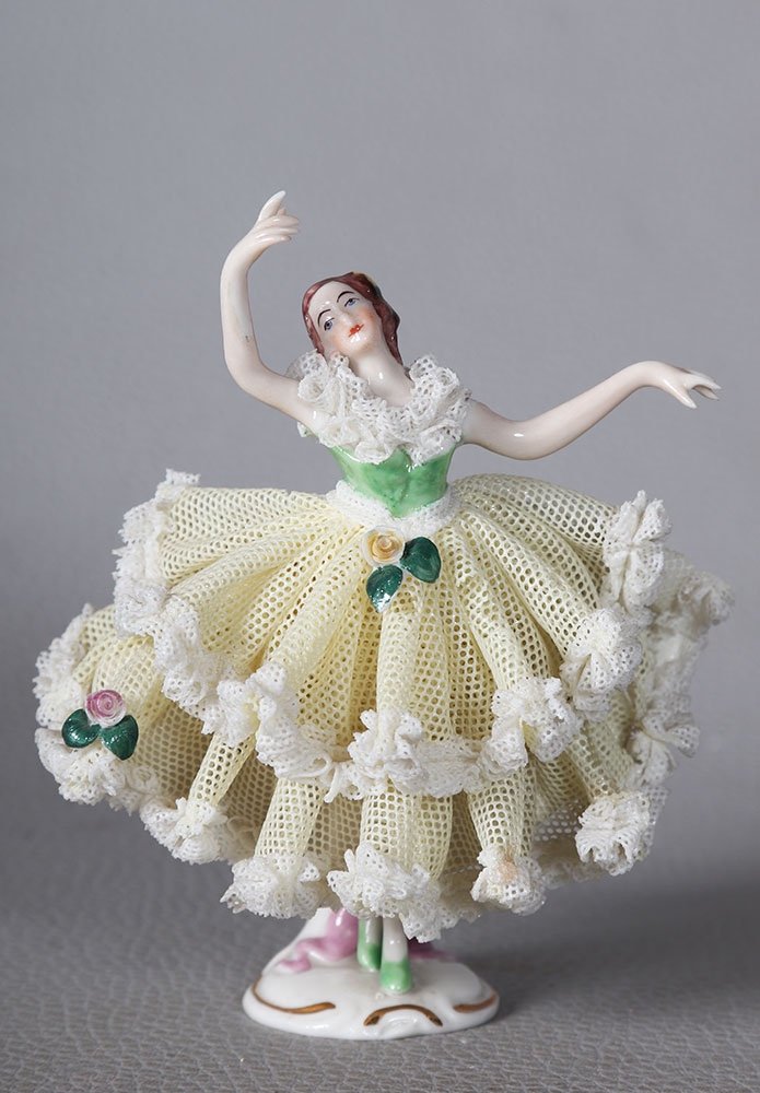 Porcelain Dancer, Stamp: Rauenstein, Height: 10 Cm