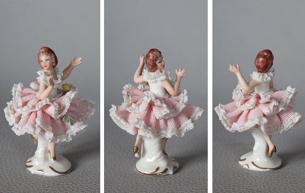 Porcelain Dancer, Stamp: Dresden - Sandizell, Upper Bavaria, Height: 8 Cm-photo-2