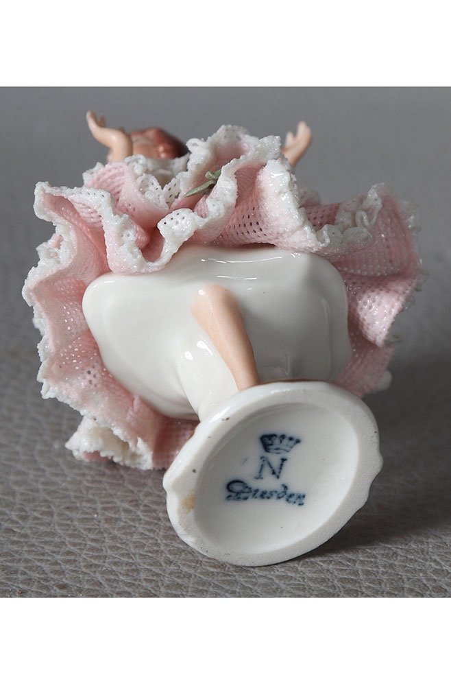 Porcelain Dancer, Stamp: Dresden - Sandizell, Upper Bavaria, Height: 8 Cm-photo-3