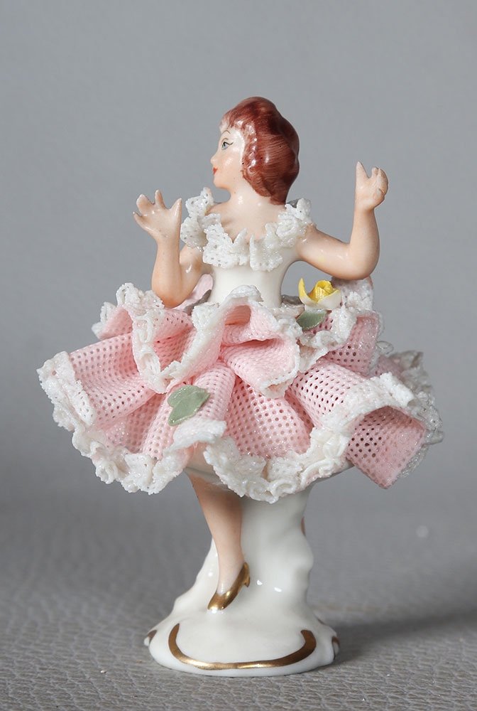 Porcelain Dancer, Stamp: Dresden - Sandizell, Upper Bavaria, Height: 8 Cm