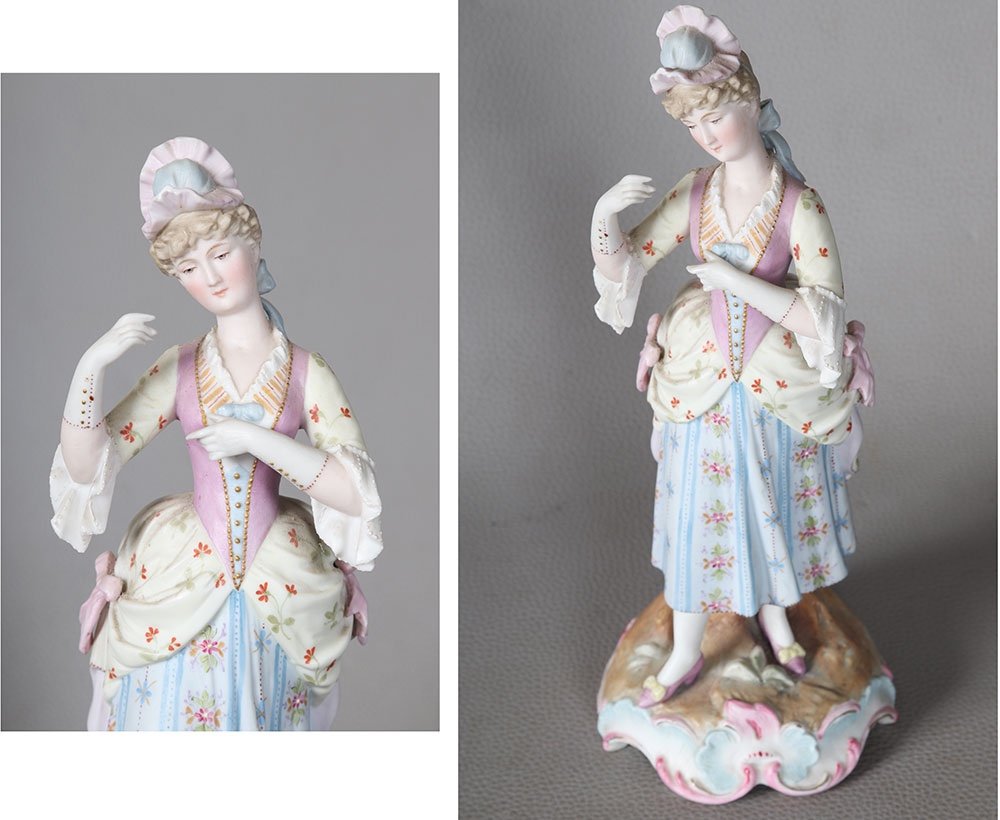 Young Porcelain Woman, Stamp: Sevre, Height: 27 Cm-photo-2