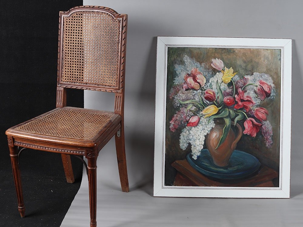 Paul Theodore SCHWARZ 1907/1993, de 1949, 83 cm, Bouquets de fleurs, nature morte -photo-2