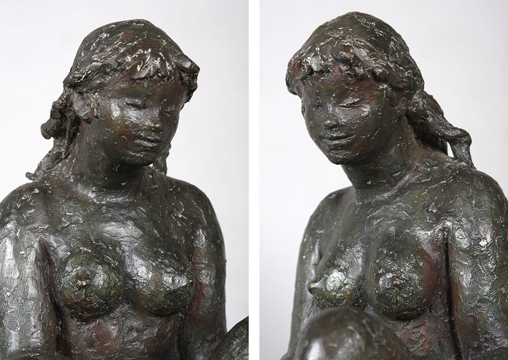 Bronze Octavio VICENT 1913/1999, La Baigneuse, Bronze à la cire perdue.-photo-2