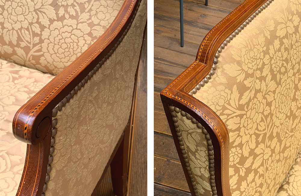 Late 19th Century Bench, With Marquetry-photo-3