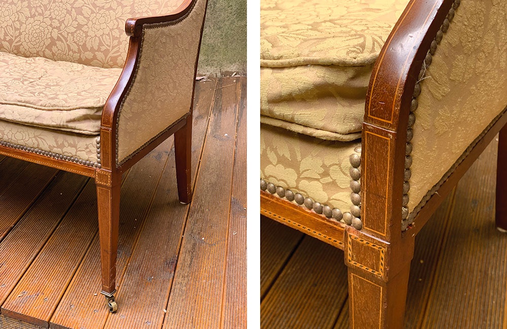 Late 19th Century Bench, With Marquetry-photo-4