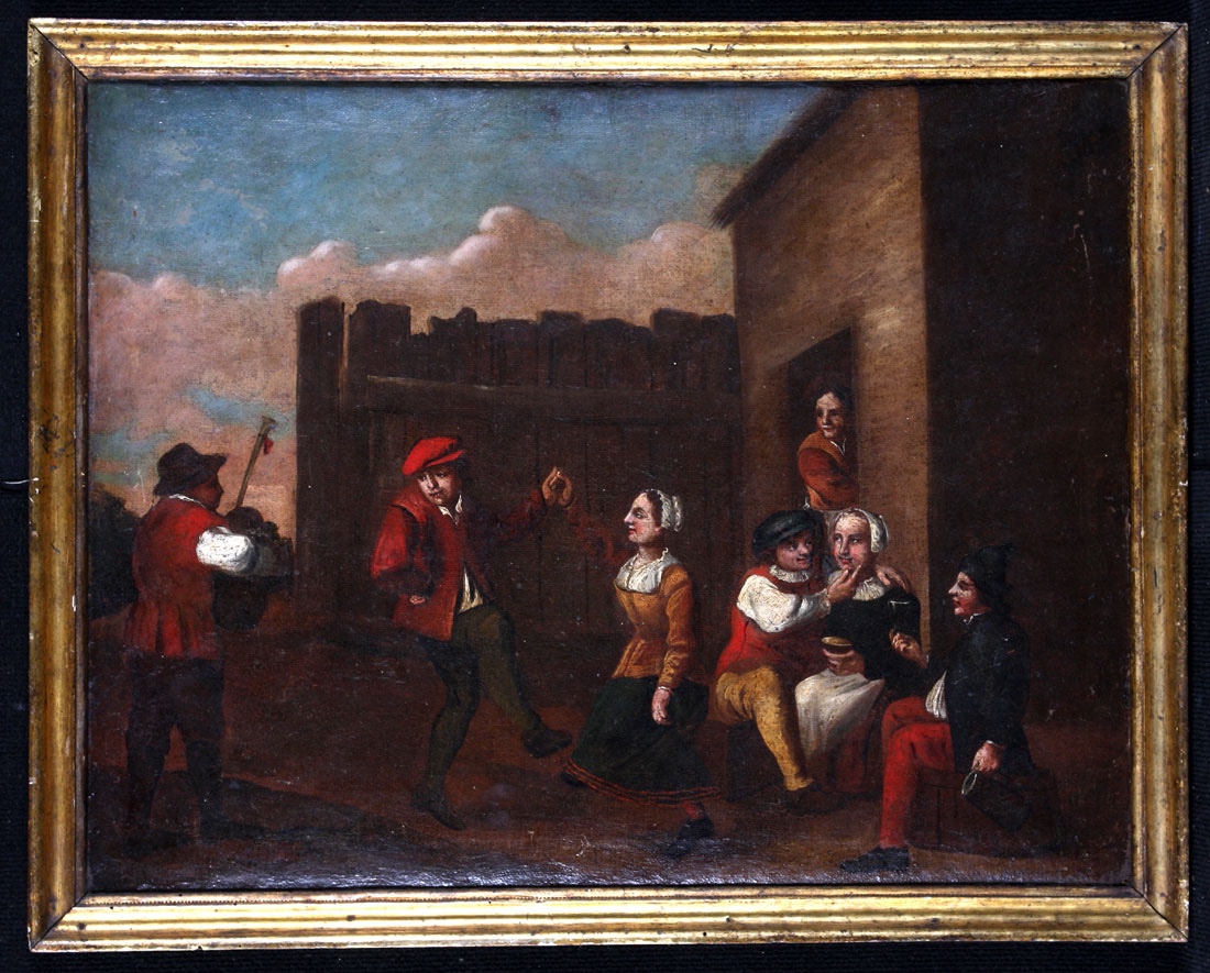 Ecole Flamande du XVII°, réjouissance villageoises, atelier de David Teniers II, 1610/1690