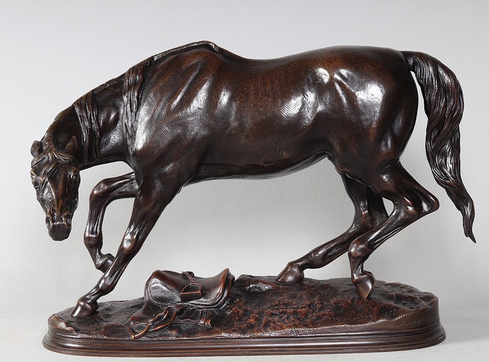 Bronze signé : Pierre LENORDEZ 1815/1892, Jument sauvage, Ecole Française XIX°