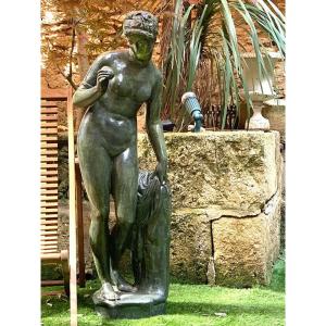 Large Sculpture 120 Cm, Ceramic Signed Fidel Aguilar Marco 1894/1917, Eve, Circa 1930