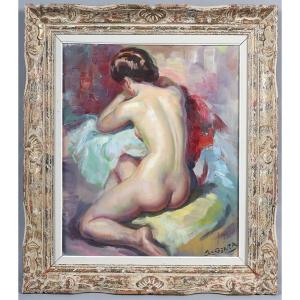 Albert Genta 1901/1989, Female Nude, Oil On Canvas
