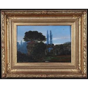 19th Century Landscape, Dated 1884, Provençal Ruins, Signed P. Baroir, 