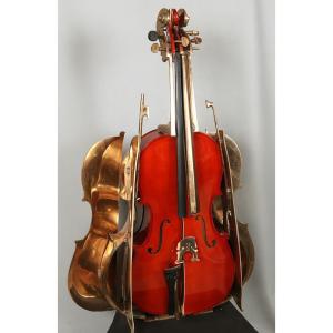 Fernandez ARMAN, dans la Série « Destruction, Chrysaliste » Le Violoncelle, 120 cm