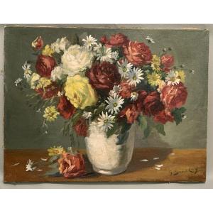 Fleurs, signé : G. Saint Lay, vers 1900, Ecole Française