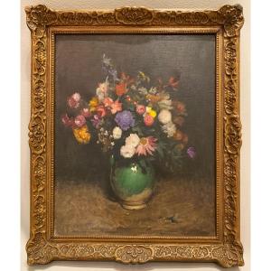 Bouquet de fleurs, daté de 1940, Ecole Anglaise