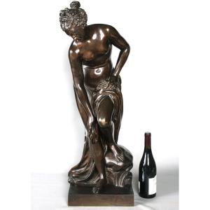 Large 19th Century Bronze, 86 Cm, Christophe Gabriel Allegrain 1710/1795, Venus Bathing 