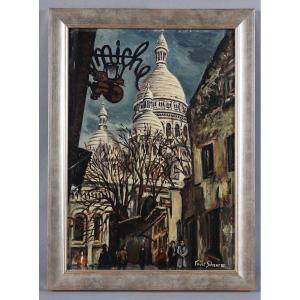 Montmartre, Paris, signé : Rachel Favet-Scheurer, daté : 1969, Ecole Française