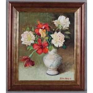 Flowers, Signed: Manuel Diaz Mena, Dated: 2003, Spanish School