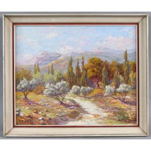 Landscape Of Provence, South Of France, Signed: J. Pyrns, French School