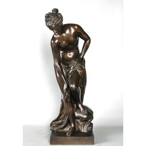 Large 19th Century Bronze, 86 Cm, Christophe Gabriel Allegrain 1710/1795, Venus Bathing 