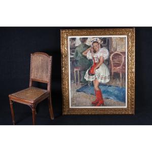 Hungarian Dancer, Dated 1941, 125 Cm, Signed Willy Jocque 1900/1960