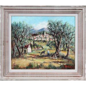 Landscape Of Provence, Signed André Raibaud 1893/1985, South Of France, French School