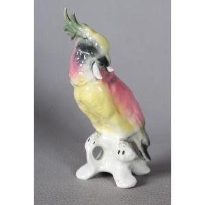 Porcelain, Parakeet, Bears A Stamp, Height: 13 Cm