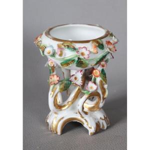 Antique Porcelain Cup, Romantic Floral Decoration