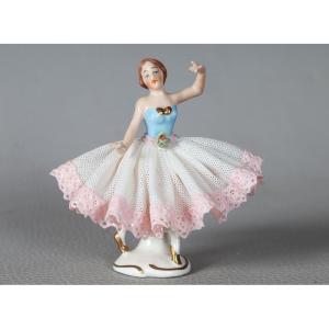 Porcelain Dancer, Stamp: Dresden - Saxony, Height: 10 Cm