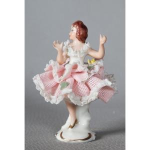 Porcelain Dancer, Stamp: Dresden - Sandizell, Upper Bavaria, Height: 8 Cm