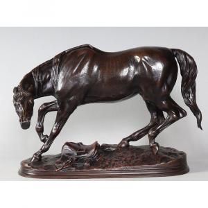 Bronze signé : Pierre LENORDEZ 1815/1892, Jument sauvage, Ecole Française XIX°