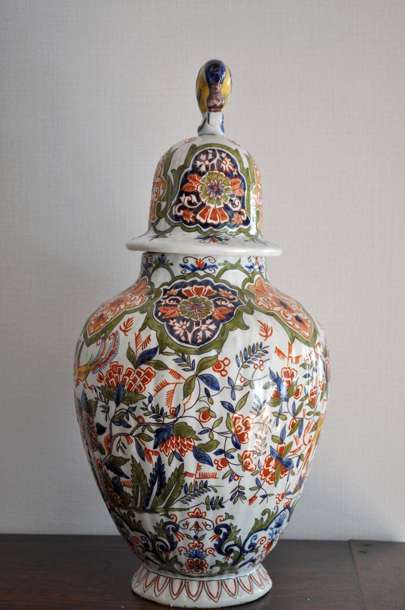 Vase - Pot Couvert - Faïence De Delft - Circa 1850-photo-2