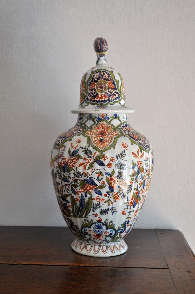 Vase - Covered Pot - Delft Earthenware - Circa 1850-photo-4