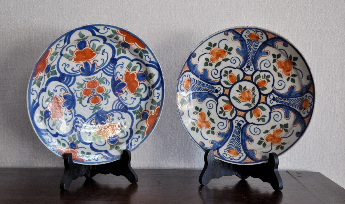 Two Delft Earthenware Plates - Eighteenth Century