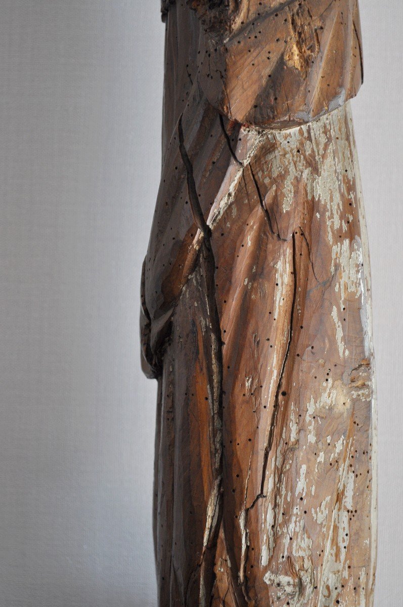 Proantic: Sculpture - Holy Stature In Polychrome Wood - France XVIth