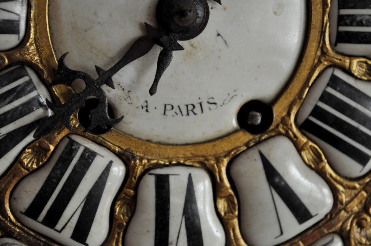 Cartel - Horloge - Louis XV - Signé Gilles Laine Paris-photo-4