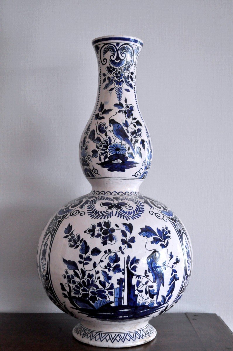 Large Delft Earthenware Vase - Signed - XIXth