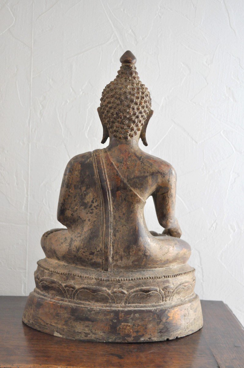 Statue - Bouddha En Bronze - Circa 1700-photo-3