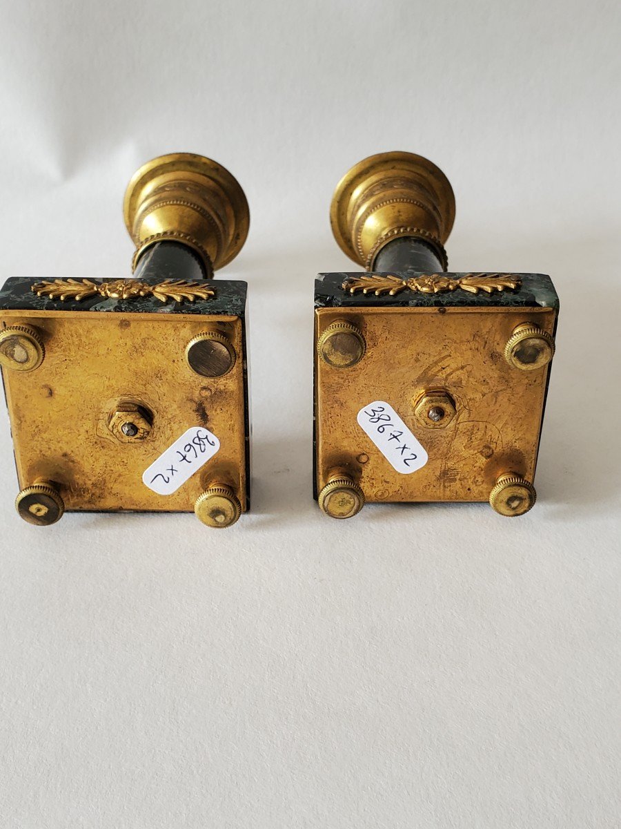 Pair Of Bathroom Cabinet Candlesticks - 19th Century-photo-6