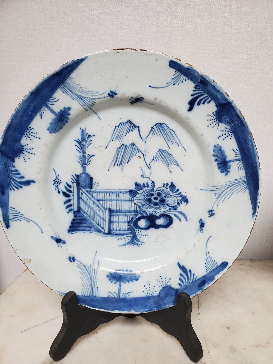 Pair Of Fine Delft Earthenware Plates - 18th Century-photo-2