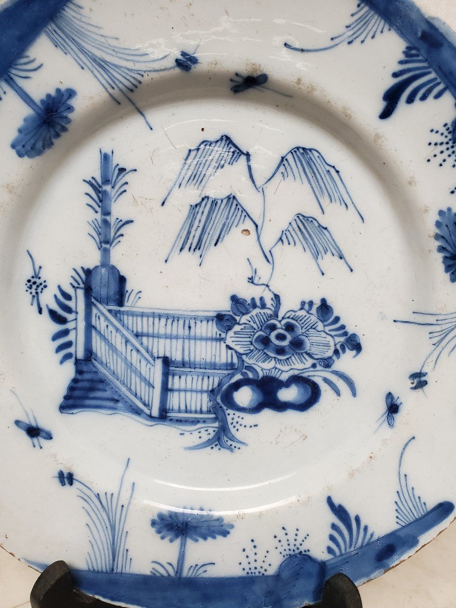 Pair Of Fine Delft Earthenware Plates - 18th Century-photo-4