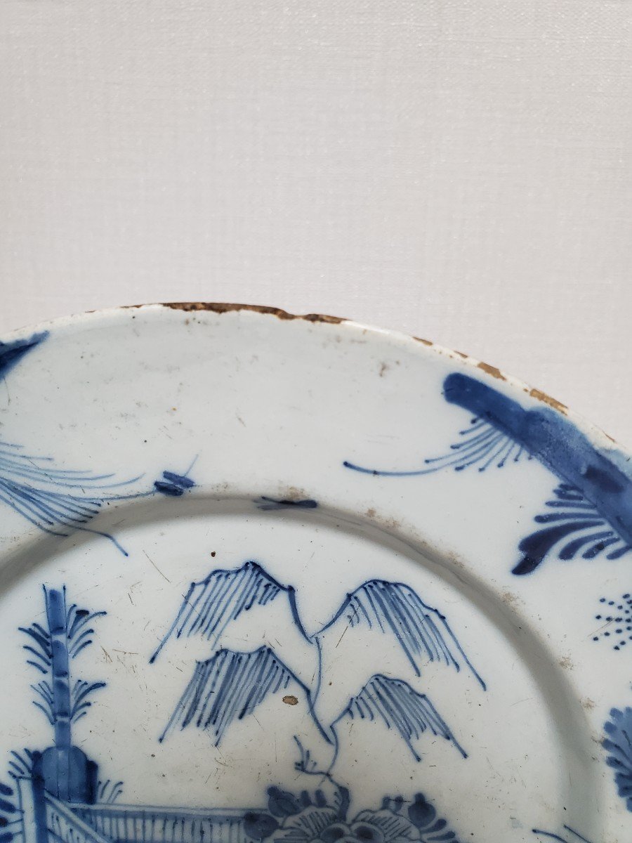 Pair Of Fine Delft Earthenware Plates - 18th Century-photo-2