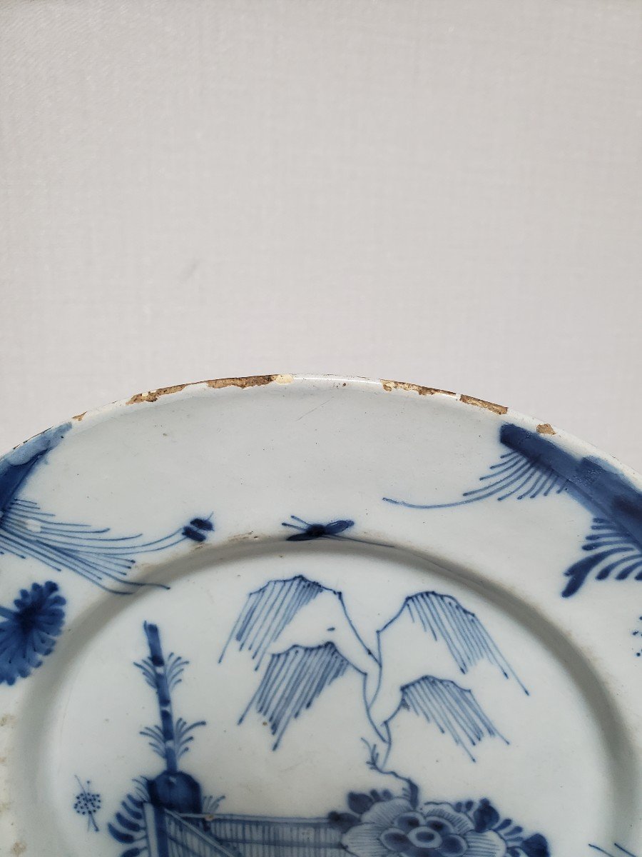 Pair Of Fine Delft Earthenware Plates - 18th Century-photo-3