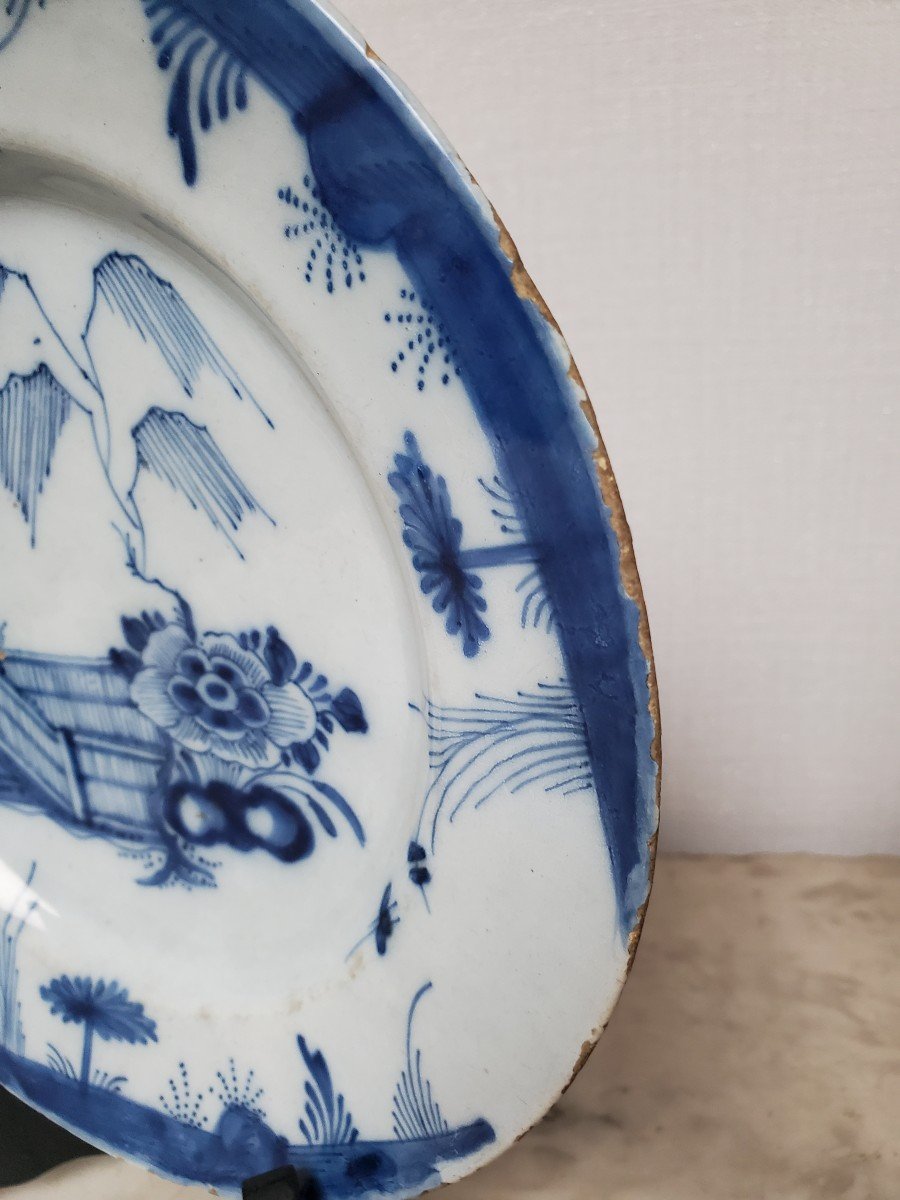 Pair Of Fine Delft Earthenware Plates - 18th Century-photo-5