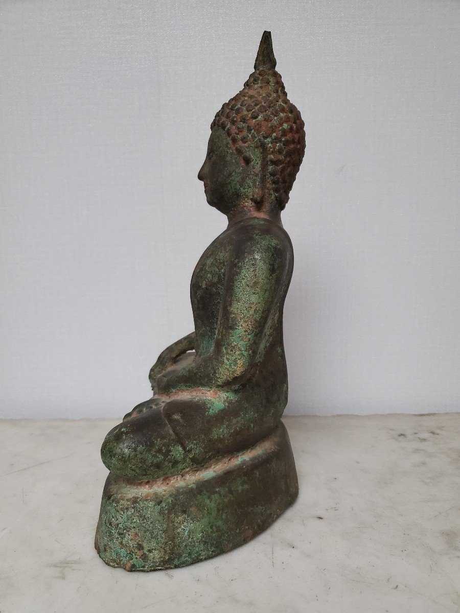 Sculpture - Bouddha Ancien Bronze - XXème-photo-3