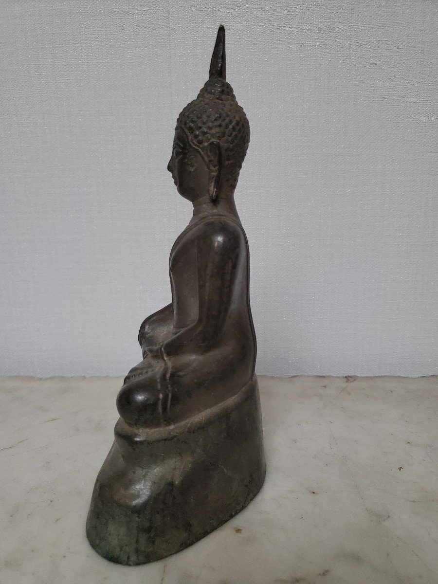 Sculpture - Ancient Buddha - Thailand - Bronze 19th Century-photo-1