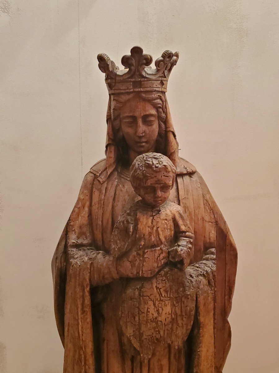  Sculpture - Vierge à l'Enfant - Bois - Circa 1800-photo-2