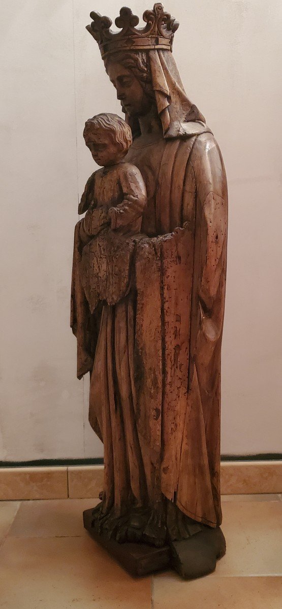  Sculpture - Vierge à l'Enfant - Bois - Circa 1800-photo-1