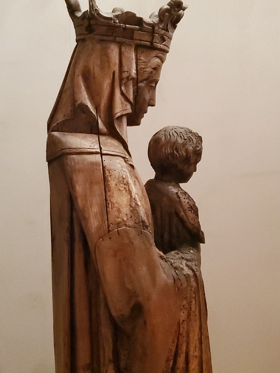  Sculpture - Vierge à l'Enfant - Bois - Circa 1800-photo-5