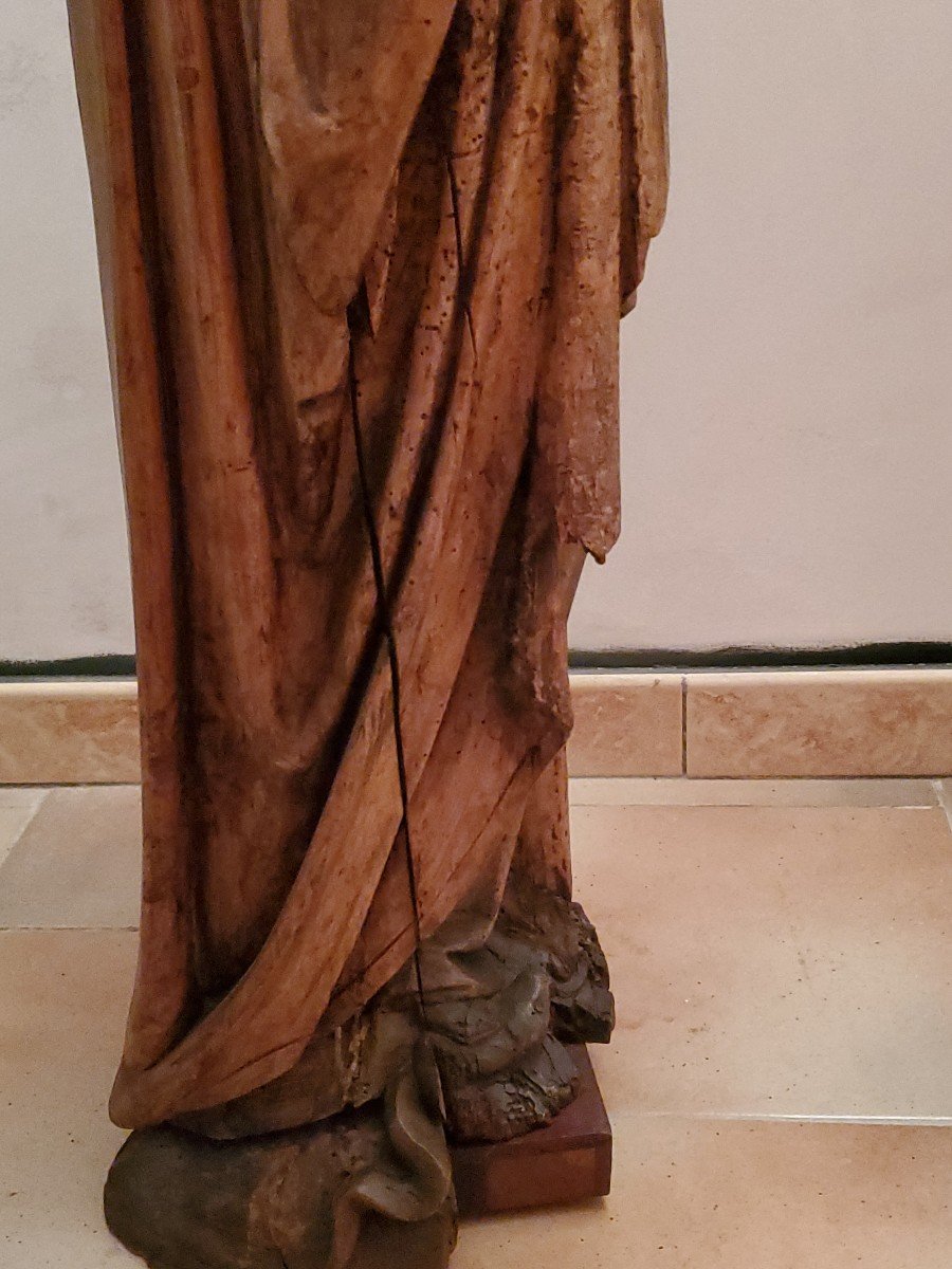  Sculpture - Vierge à l'Enfant - Bois - Circa 1800-photo-6