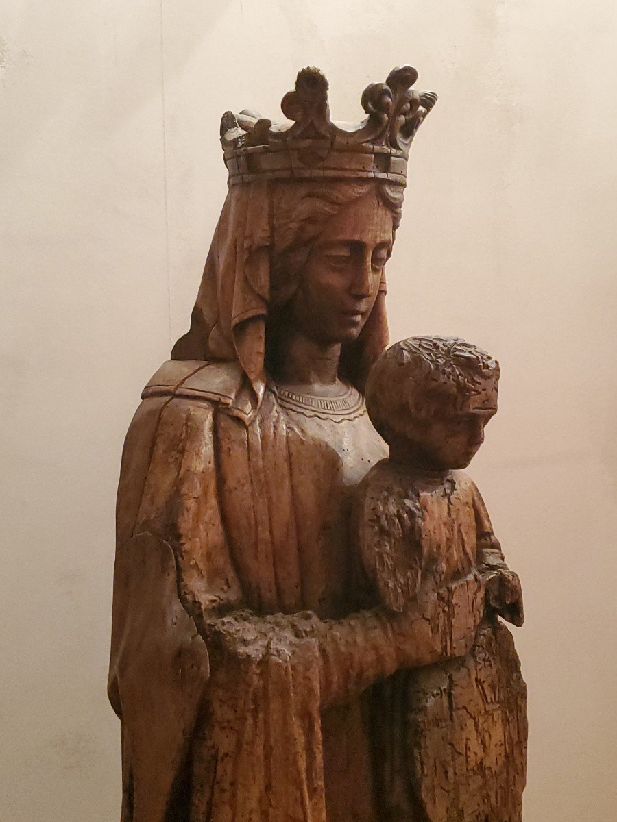  Sculpture - Vierge à l'Enfant - Bois - Circa 1800-photo-7